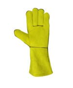 cowhide split leather piping welding glove.a