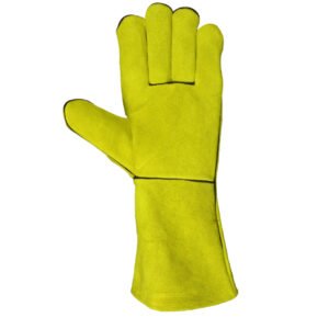 cowhide split leather piping welding glove