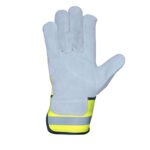 high visibility cowhide split leather canadian rigger gloves.a