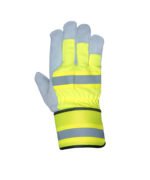 high visibility cowhide split leather canadian rigger gloves.b