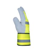 high visibility cowhide split leather canadian rigger gloves.c