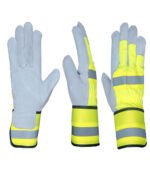 high visibility cowhide split leather canadian rigger gloves.d