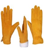 winter cowhide split leather driver gloves.d