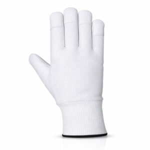 assembly work gloves with safety cuff back view showing durable construction and extended wrist support