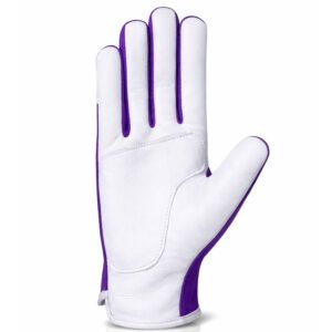 assembly work gloves front view with sheepskin leather palm and reinforced palm patch for durability and grip