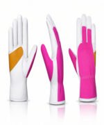 high visibility pink assembly work gloves goatskin leather multi view
