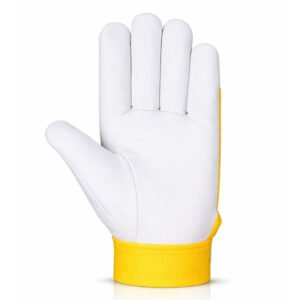 sheepskin assembly work gloves front view showing smooth goatskin leather palm with high dexterity