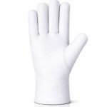 sheepskin leather assembly work gloves stretch fabric back front view