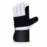 Canadian rigger gloves cowhide leather double palm black front view