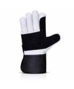 Canadian Rigger Gloves Cowhide Double Palm Black Front
