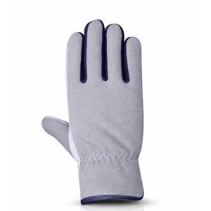 goatskin leather assembly work gloves back view with spandex back and elastic wrist