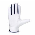 goatskin leather assembly work gloves front view with smooth palm and spandex back