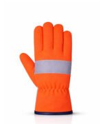 High Visibility Assembly Work Gloves Goatskin Leather Back View