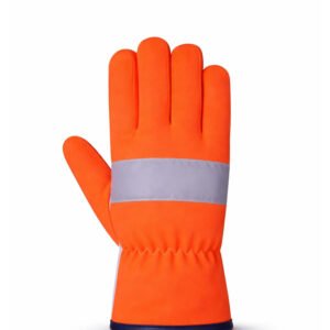 high visibility assembly work gloves goatskin leather back view