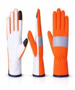 High Visibility Assembly Work Gloves Goatskin Leather Multi View