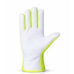 high visibility goatskin assembly work gloves leather palm front view smooth grip industrial gloves