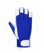 Sheepskin Leather Assembly Work Gloves Blue Back View
