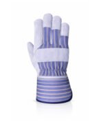 Canadian Rigger Gloves White Split Cowhide Blue Striped Safety C