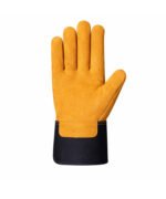 Canadian Rigger Gloves Yellow Black Split Cowhide Long Safety Cuff Front View