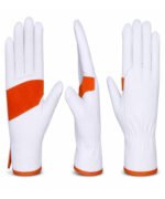 Orange Goat Grain Leather Driver Gloves Multi View