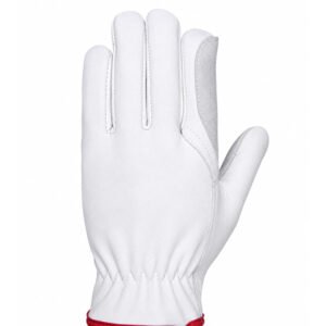 Goat Grain Leather Driver Gloves Reinforced Cowhide Split Palm Back View