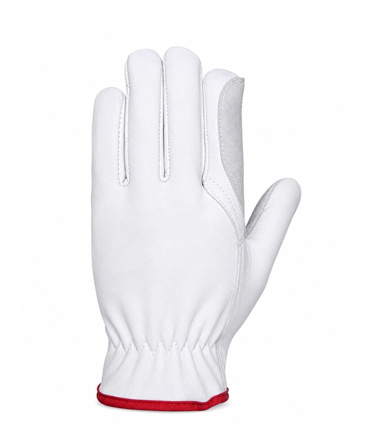 Goat Grain Leather Driver Gloves Reinforced Cowhide Split Palm Back View Goat Grain Leather Driver Gloves Reinforced Cowhide Split Palm Back View