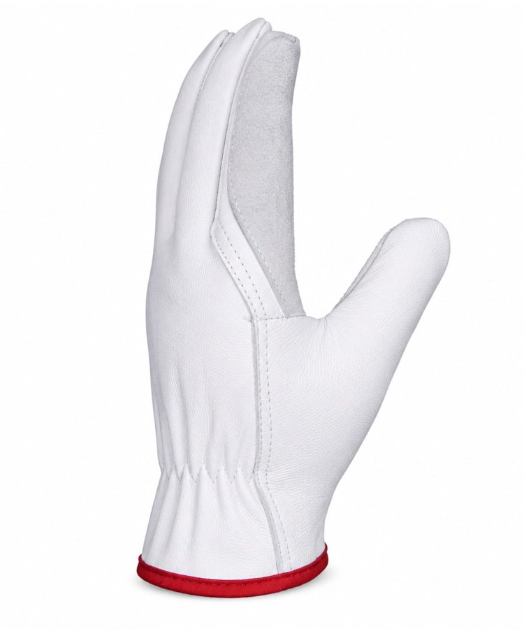 Goat Grain Leather Driver Gloves Reinforced Cowhide Split Palm Side View Goat Grain Leather Driver Gloves Reinforced Cowhide Split Palm Side View