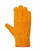 Dyed Cowhide Split Leather Keystone Thumb Work Gloves Back View