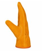 Dyed Cowhide Split Leather Keystone Thumb Work Gloves Side View