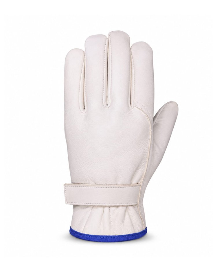 Dyed Grain Leather Driver Gloves Back View Back view of dyed grain leather driver gloves with hook and loop cuff
