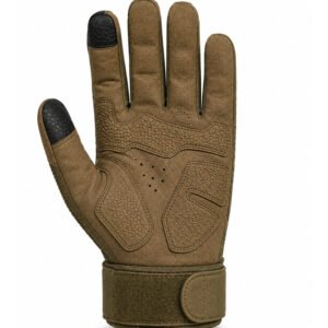 Elite camouflage tactical operations gloves front view with reinforced palm grip and ergonomic tactical construction