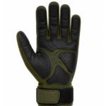 Elite Tactical Assault Gloves front view featuring reinforced synthetic leather palm, ergonomic grip zones, breathable perforations, and adjustable wrist closure