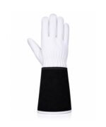 Goat Grain Leather Welding Gloves Black Cuff Back View