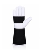 Goat Grain Leather Welding Gloves Black Cuff Front View