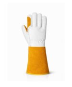 Goat Grain Leather Welding Gloves Reinforced Palm Back View