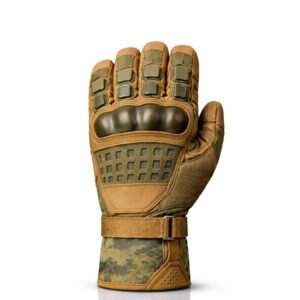 Heavy Duty Tactical Combat Gloves back view with hard-shell knuckle protection, reinforced finger guards, breathable tactical mesh, and adjustable wrist closure