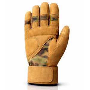 Heavy Duty Tactical Military Gloves front view with reinforced synthetic leather palm and adjustable wrist closure.