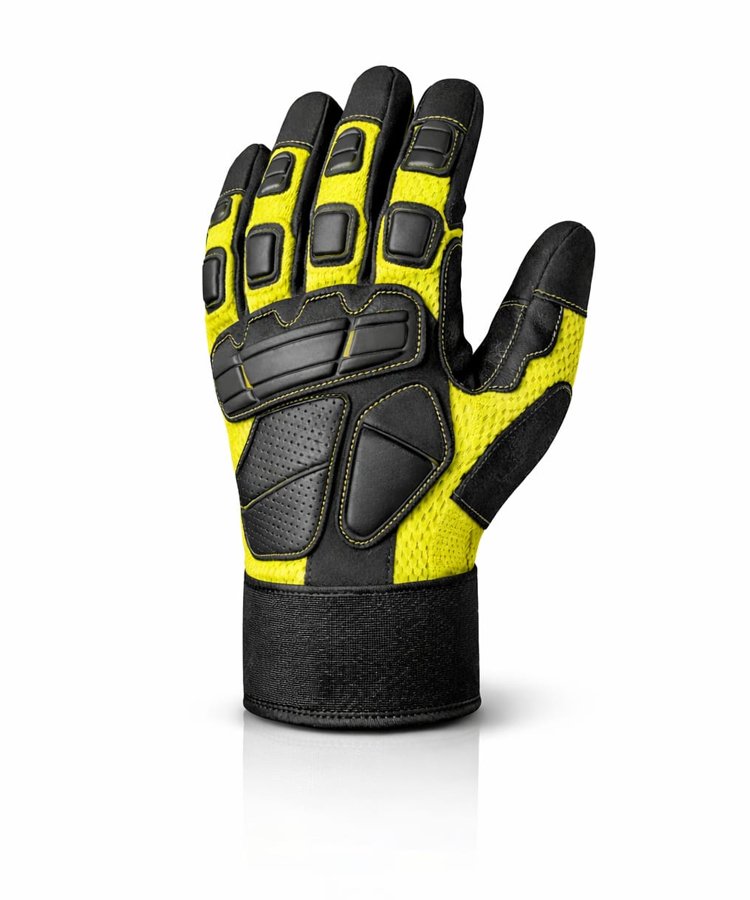 High Visibility TPR Impact Work Gloves Back View High Visibility TPR Impact Work Gloves Back View