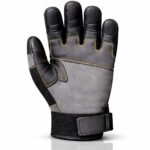 Impact Resistant Mechanical Work Gloves Front View with reinforced palm and adjustable wrist closure