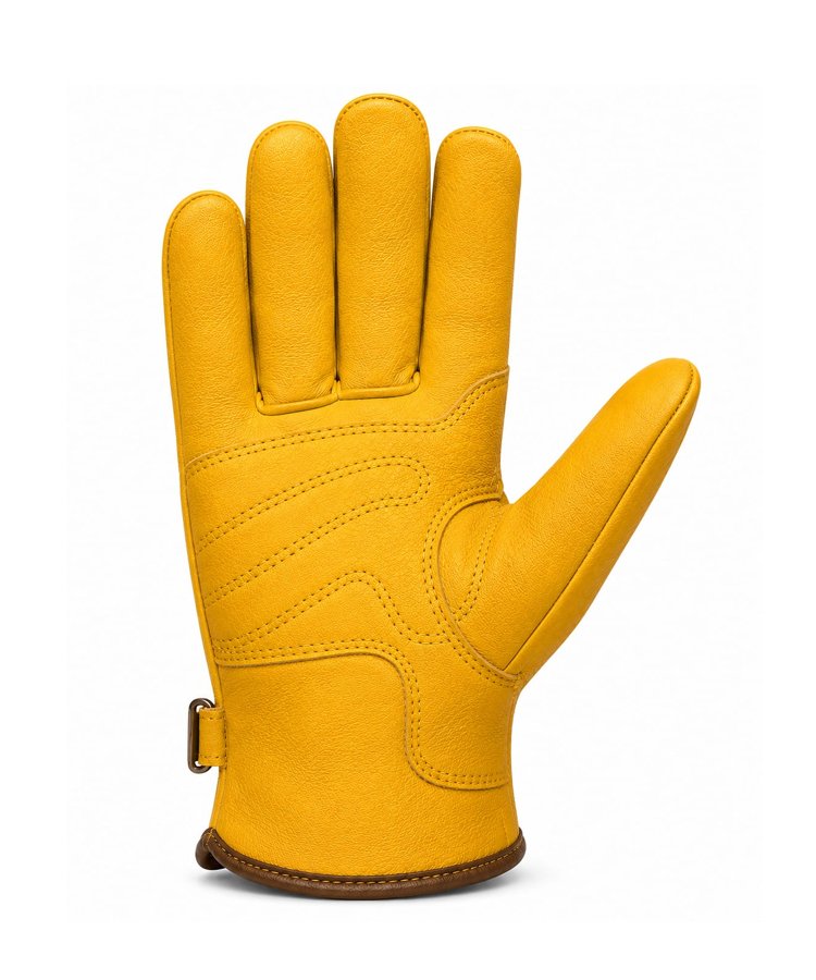 Premium Deerskin Driver Gloves Front View Premium deerskin driver gloves front view with adjustable buckle strap and reinforced palm design