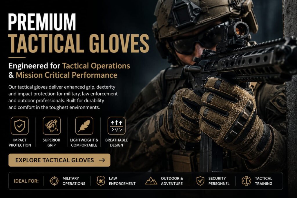 Premium tactical gloves designed for military, law enforcement, shooting and outdoor operations manufactured by Samar & Sons.