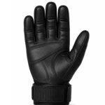 Professional hard knuckle tactical patrol gloves front view with reinforced synthetic leather palm and ergonomic grip design