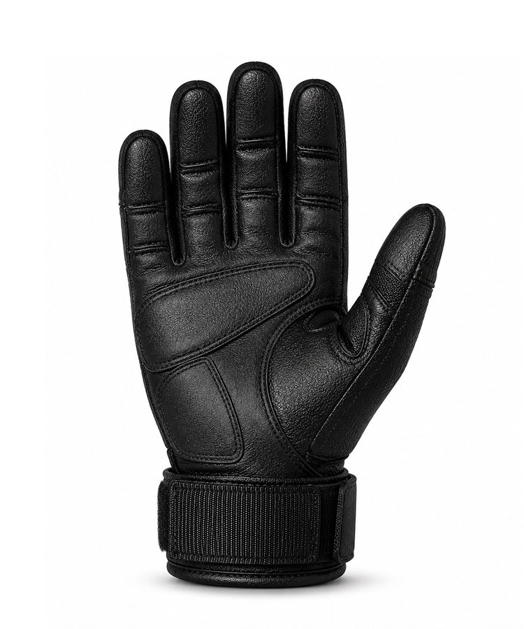 Professional Hard Knuckle Tactical Patrol Gloves Front View Professional hard knuckle tactical patrol gloves front view with reinforced synthetic leather palm and ergonomic grip design