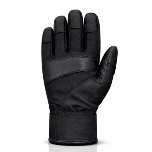 Professional tactical shooting gloves back view with reinforced finger protection and extended cuff