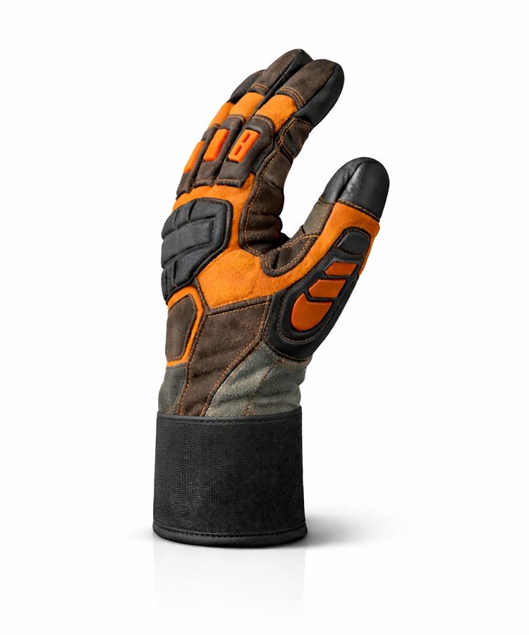 Reinforced Mechanical Safety Gloves Side View Reinforced mechanical safety gloves side view with impact protection and ergonomic industrial work glove design