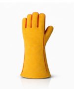 Reinforced Palm Split Leather Welding Gloves Back View