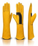 Black Reinforced Palm Split Leather Welding Gloves Multi View