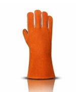 Reinforced Palm Split Leather Welding Gloves Back View