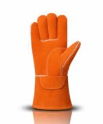 Reinforced Palm Split Leather Welding Gloves Front View