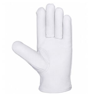 Front view of sheep grain leather winter driver gloves with 3M Thinsulate insulation and wing thumb design